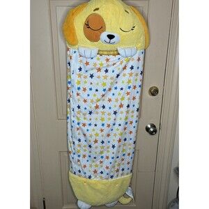 Happy Nappers Kids Sleeping Bag Dog – Plush Pillow Bed Mat Star Print 54”x20”